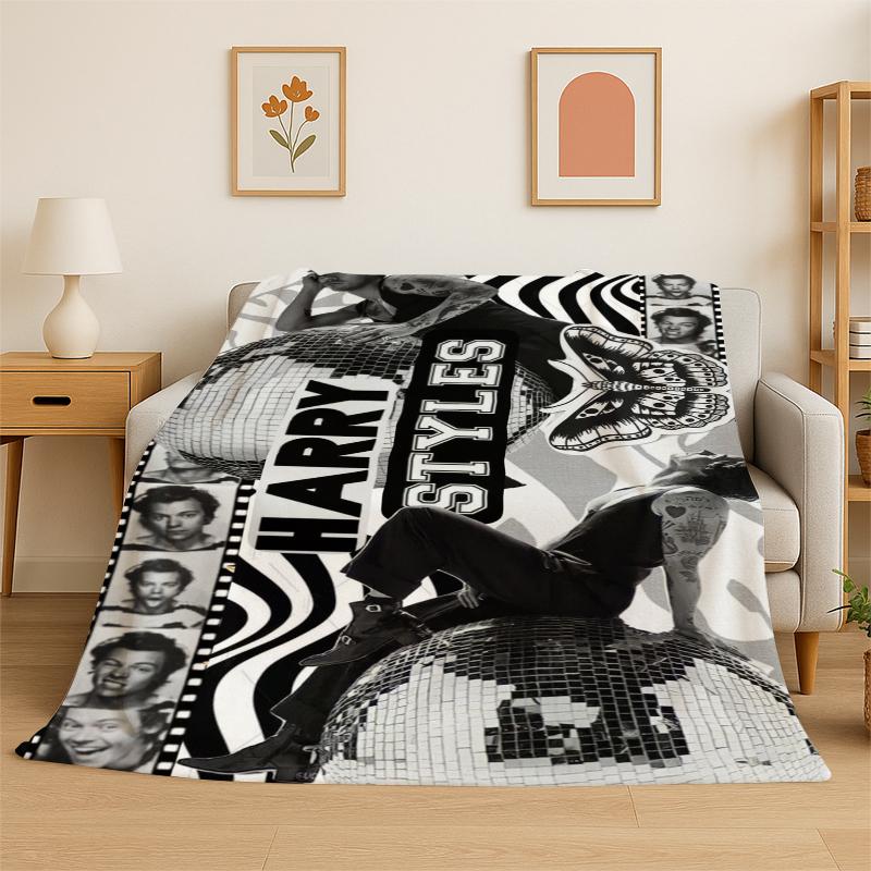 Moda Harry Styles Cantante Stella Coperta di Flanella Morbida Calda Coperta Plaid per Camera da Letto Soggiorno Letto Viaggio Campeggio Picnic Regalo