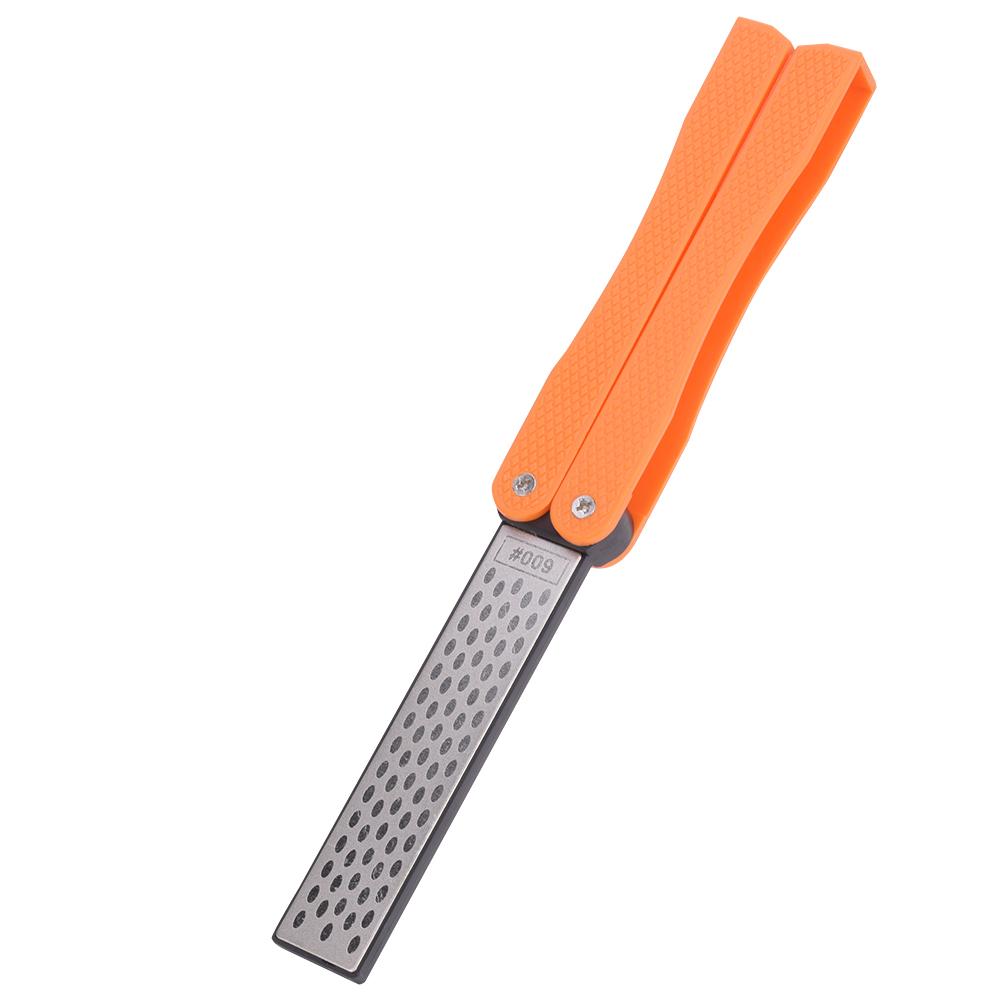 Outdoor Tragbarer Faltbarer Doppelseitiger Schleifstein Küchenmesser Schärfer Orange