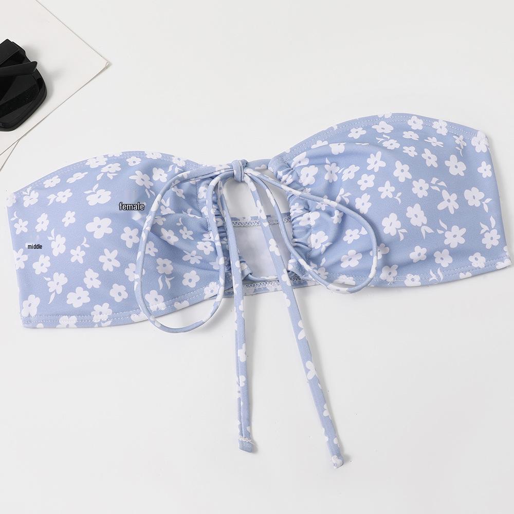 2023 Floral Print Cross-Strap Women's Two-Piece Bikini
