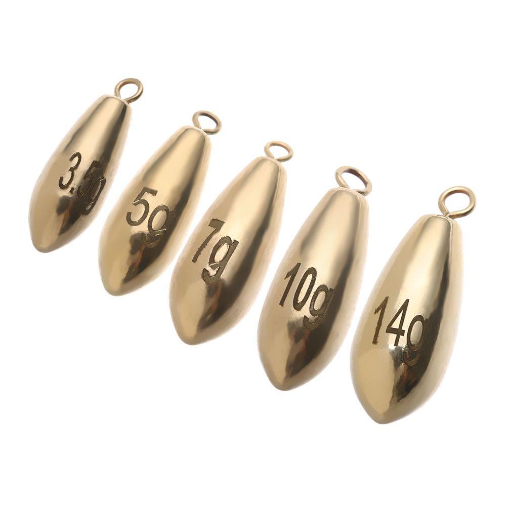 5pcs High Quality Weights Additional Weight Hook Connector Brass Fishing Lead Fall Sinker