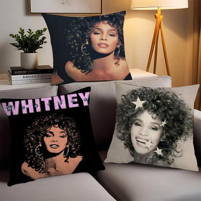 American Singer Whitney Houston Pillow Case Office Cushions Suitable For Sofa Car Bedroom Decorative Cushion Cover