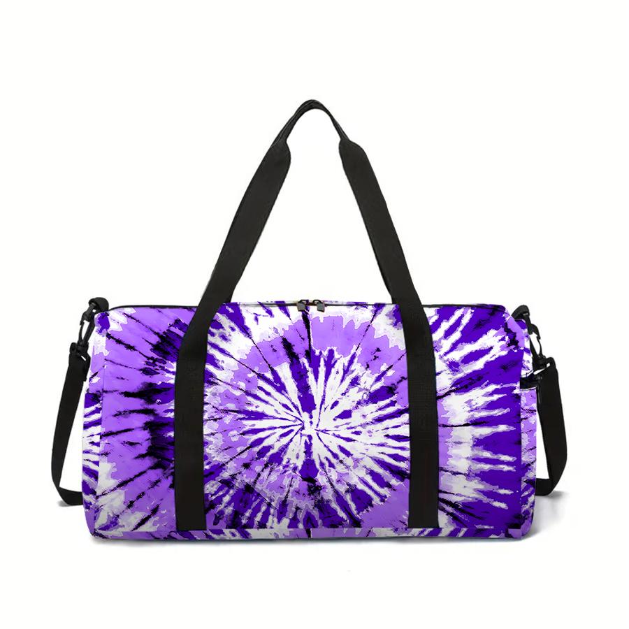 Tie-dye Pattern 2D Cartoon School Travel Bag Large Capacity Zipper Luggage Bag Best Gift for Boys Girls Fashion Style