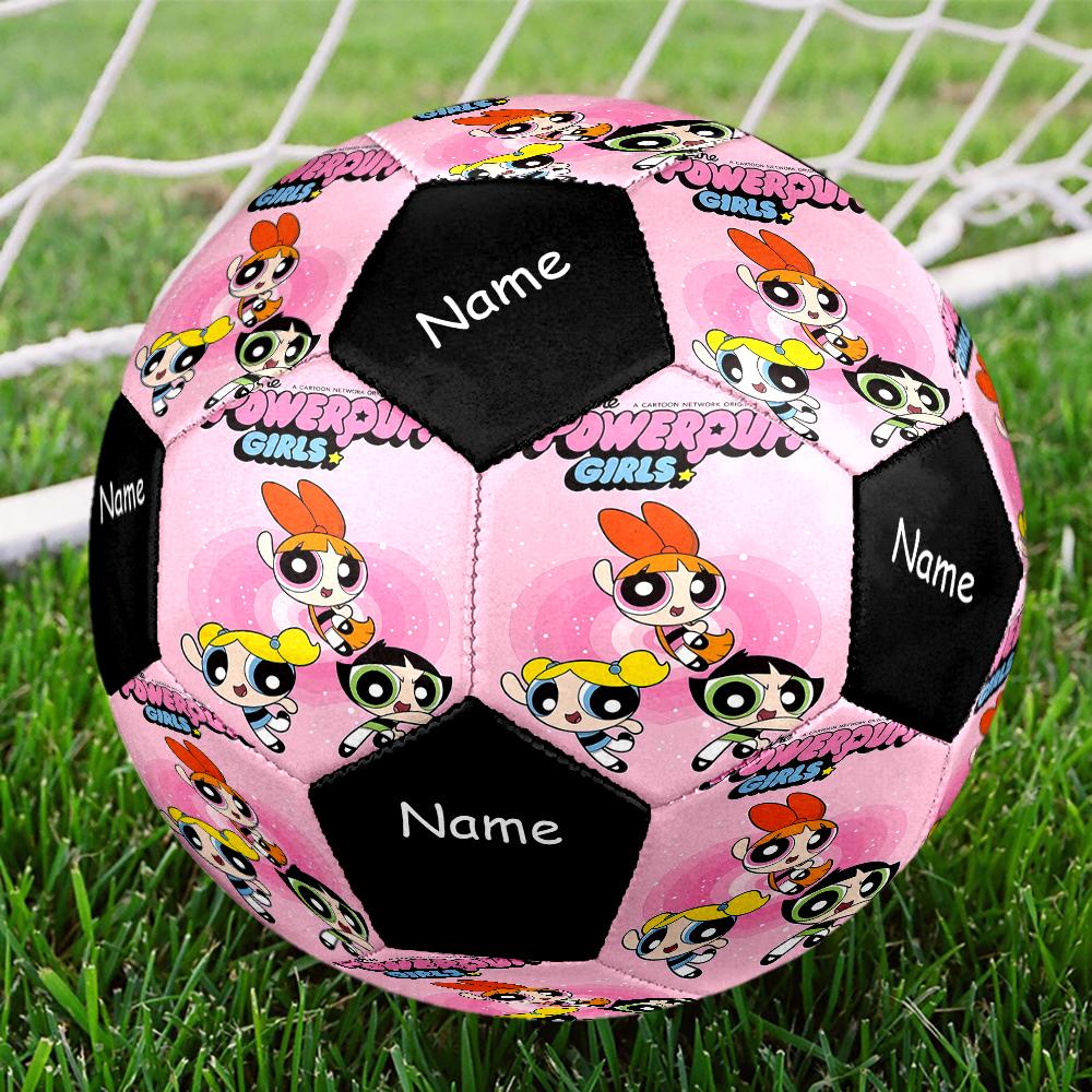 Custom Name The Powerpuff Girls Theme Size 5 Soccer Ball, Suitable for Both Indoor and Outdoor Matches, a Gift Suitable for Everyone.