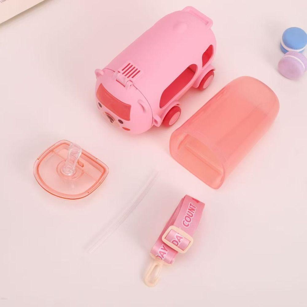 500ml Bus Plastic Water Bottle Cartoon Children Water Jug Car Bear Design Water Cup  Home Use