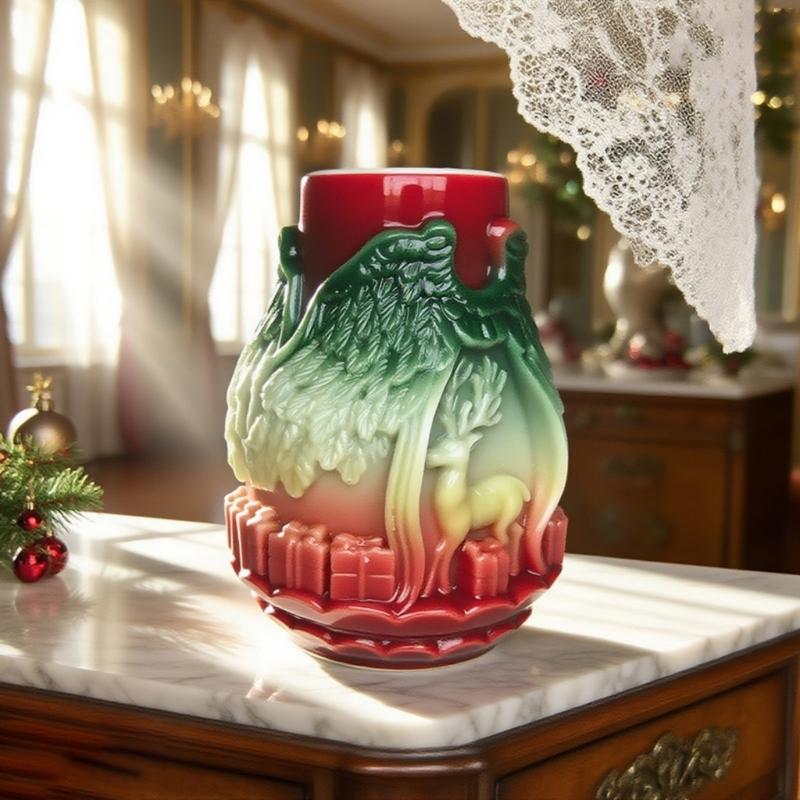 Christmas Reindeer Embossed Silicone Molds Silicone Candle Mould For Handmade Candle Soap Chocolate Holiday Decoration