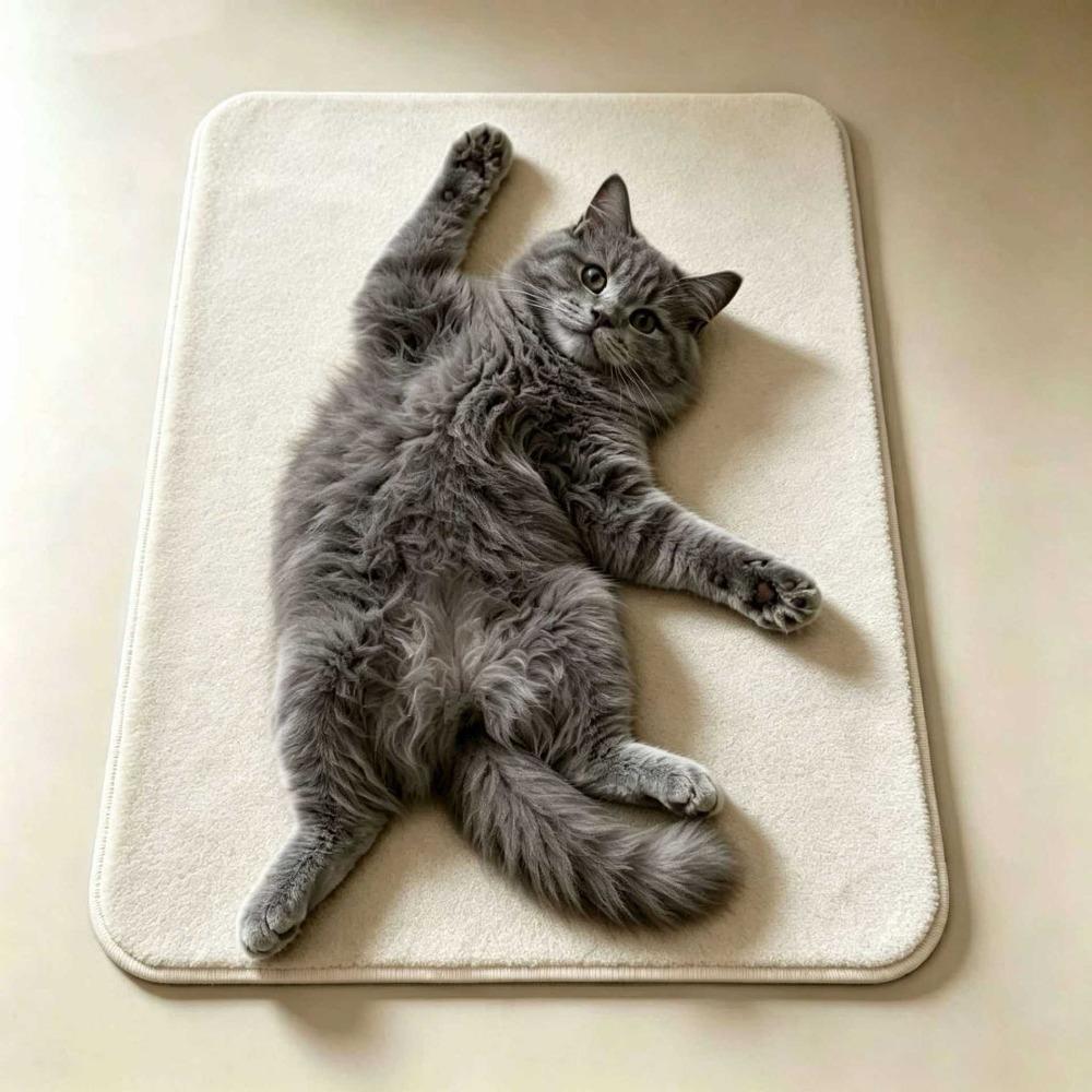 Water-absorbing Cute Cat Floor Mat Non-slip Floor Mat New Bathroom Carpet Living Room Tea