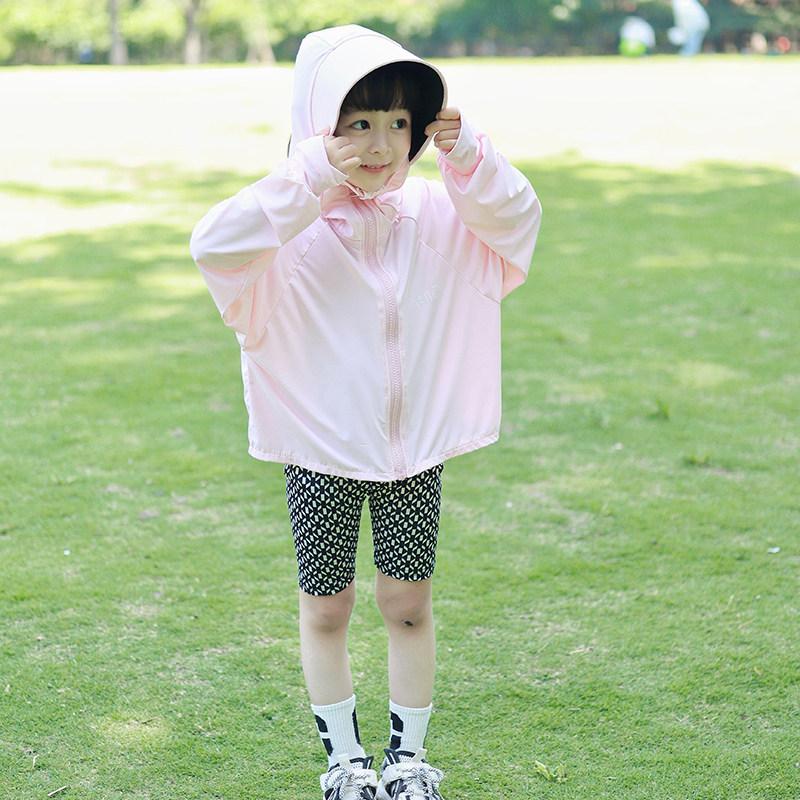 Children's sunscreen clothing 1011 new summer ice silk light boys and girls baby brim removable sunscreen clothing jacket