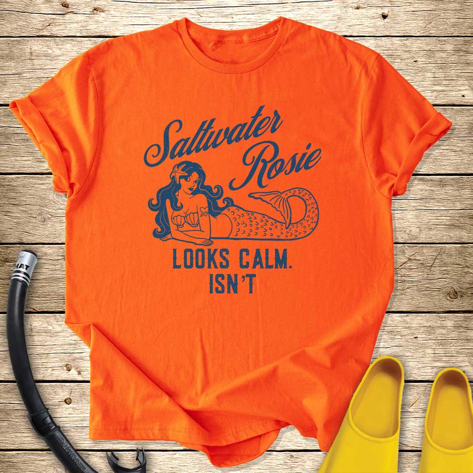 Saltwater Rosie Mermaid Tee | Mermaid Illustration T-Shirt XL