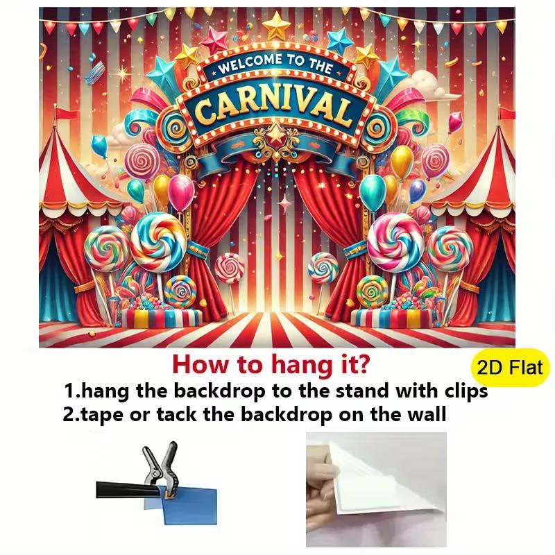 2D Welcome To the Carnival Photography Backdrop for Carnival Party & Photo Booth