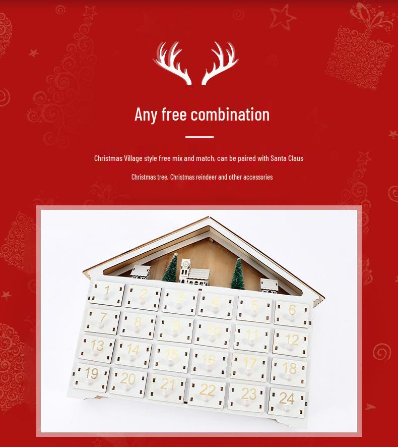 24-Day Christmas Advent Countdown Calendar Ornament Set for Home Decorations