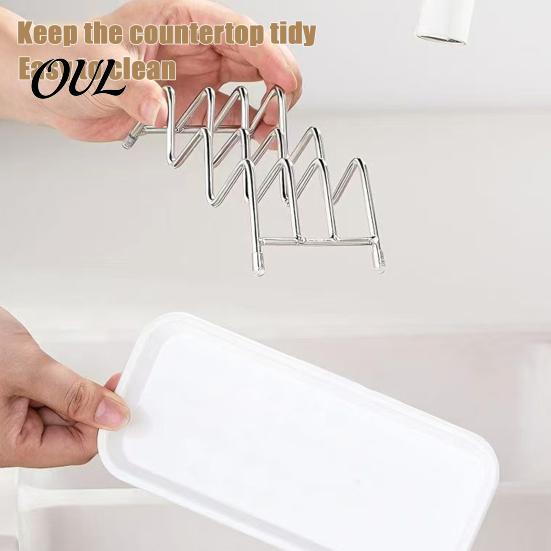 Impact Resistant Soap Tray Holder, Stainless Steel Drain Tray, Wave Shaped 2-3 Modern Bathroom Dish Soaps Sponge Organizer for Shower Kitchen