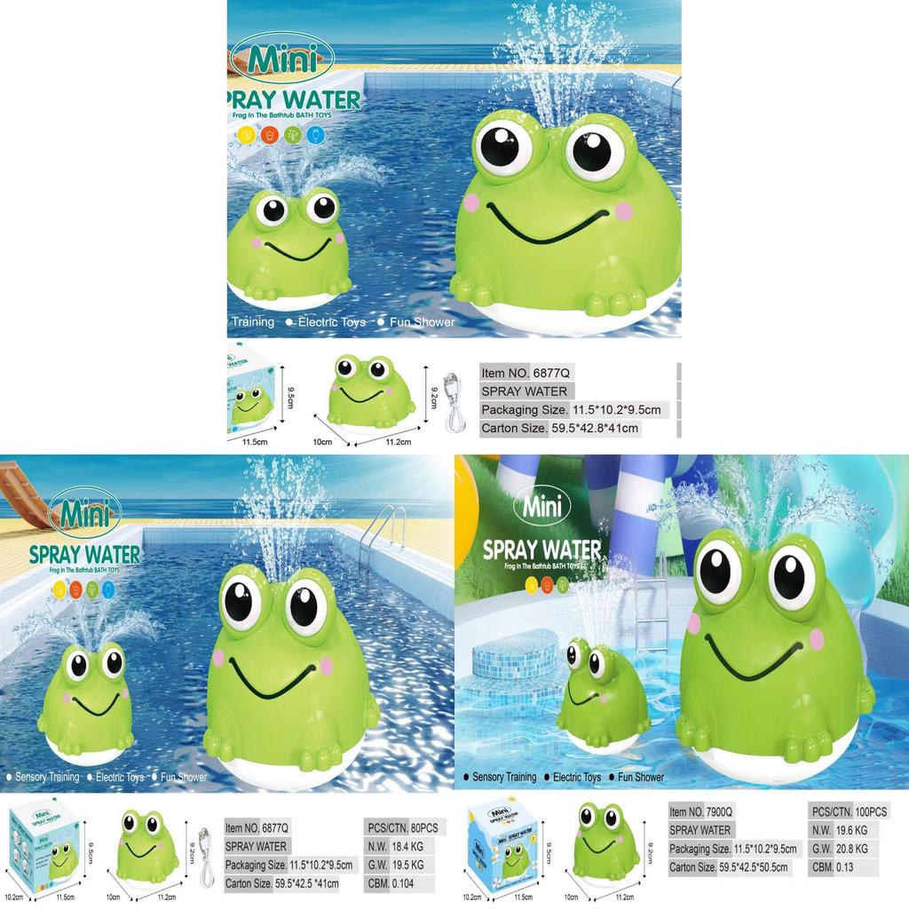 Electric Frog Water Sprayer Toy For Summer Bath And Pool Play