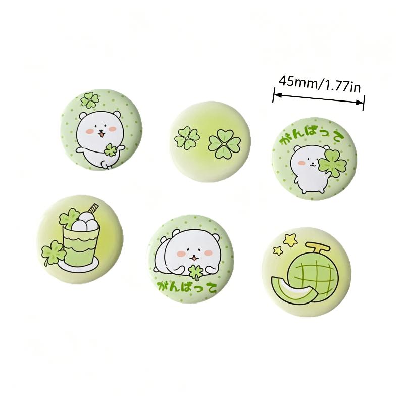 6Pcs Cute Cartoon Mini Cartoon Button Badge Kawaii Retro Girls Kids Backpack Pencil Bag Diy Decorative Brooch Pin Accessories