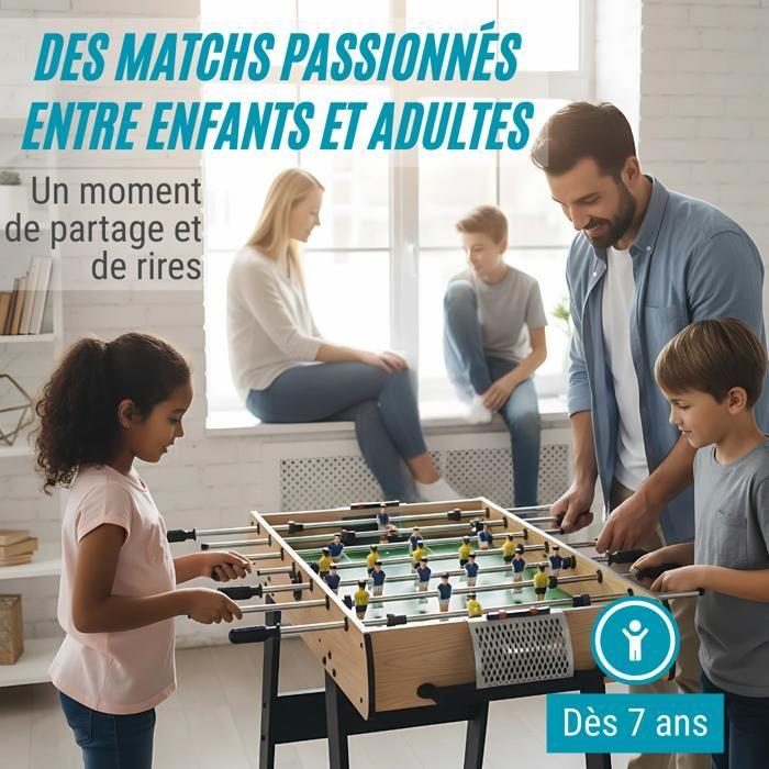 Devessport Baby-Foot Enfant New Stadium 4ft (121cm), Table de Foot Stable en MDF, Barres Aluminium, Joueurs ABS