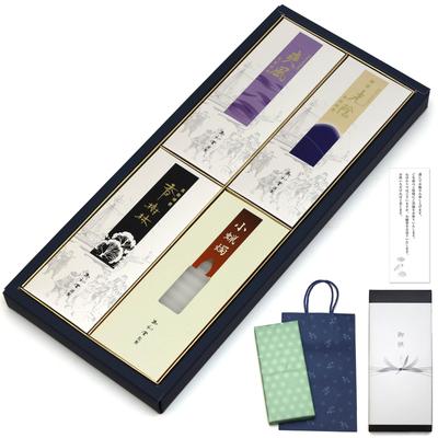 Sympathy Incense Gift [Kojurin 3 Types Sandalwood Incense with Inner Wrapping, Condolence Message, Carry Bag Included, Candle] Made In Japan, Low Smok