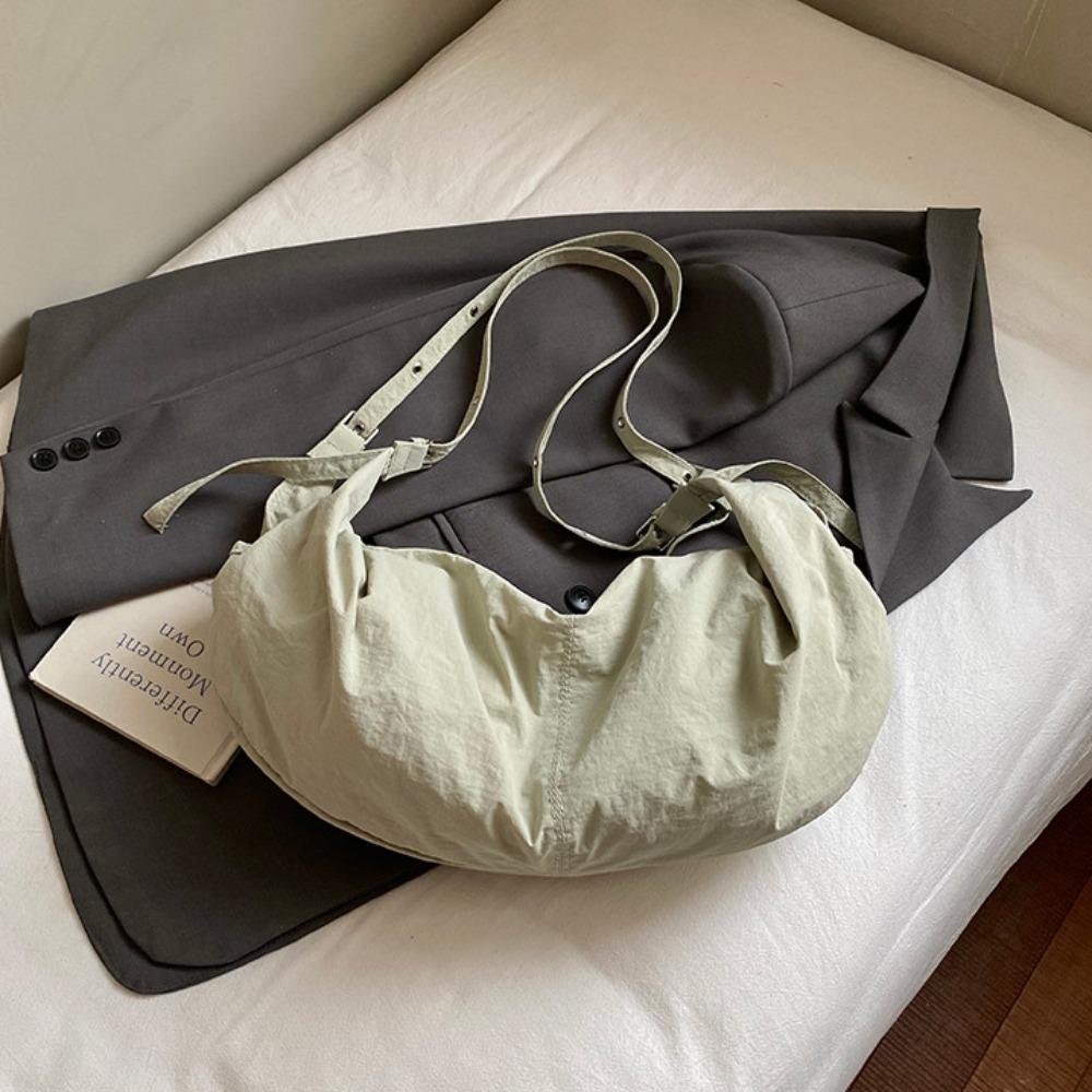 

Korean Style Nylon Shoulder Bag Lightweight Dumpling Bag Sweet Nylon Crossbody Bag Outdoor