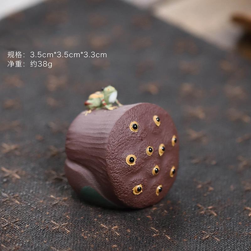 1PC Lucky Purple Clay Small Frog Statue Tea Pet Tea Art Ornaments Chinese Kung Fu Tea Handicrafts Ceremony Decor Accessories