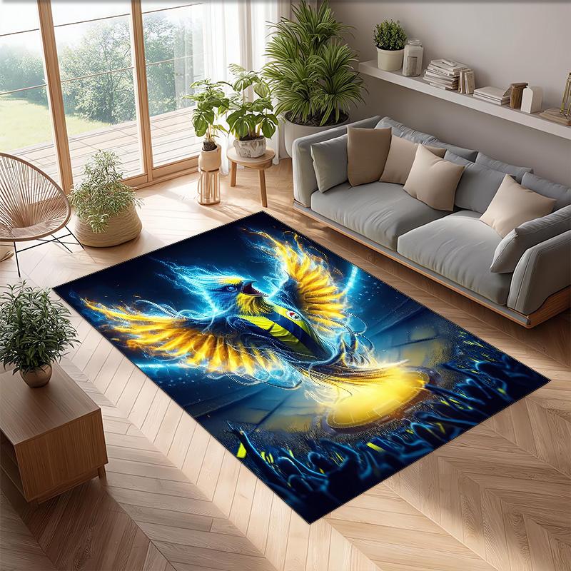 fenerbahce Printed Crystal Velvet Area Rug, Soft Anti-Slip Water Absorbent Floor Mat for Living Room Bedroom