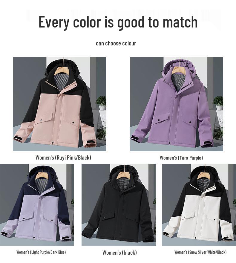 Unisex Windproof Waterproof Cotton Down Jacket with Velvet Lining – Thickened for Warmth and Cold Protection