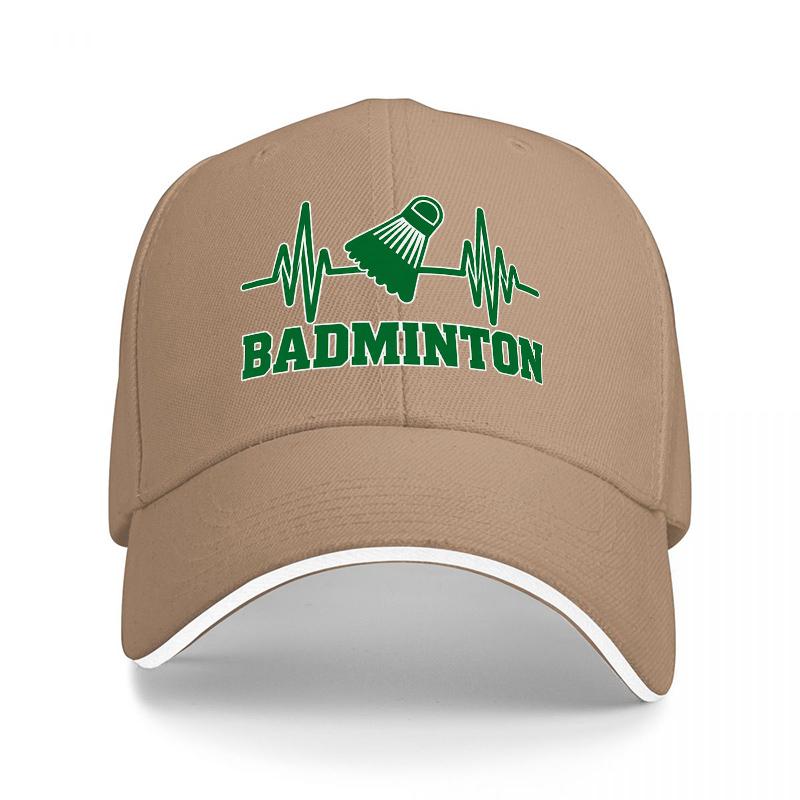 Badminton Heartbeat Baseball Cap Sandwich Brim Adjustable Casual Sports Hat Lightweight Daily Commute Gift For Men Women
