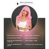 Neue Damen Perücke Simulation Perücke 64 cm Haar Rosa Perücke Lange Lockige Perücke Volle Kopfbedeckung Rose Haarnetz Kopfschmuck Schönheit Dekoration Perücke