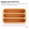Solid Wood Desktop Business Card Display Stand 3 Compartment Card Storage Rack Card Box Office Supplies Card Holder Organizer