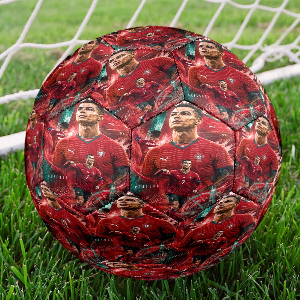 Cristiano Ronaldo Cr7 Portugal Celebration Size 5 Football Machine Sewn Indoor/Outdoor Training and Matches Soccer Accessory