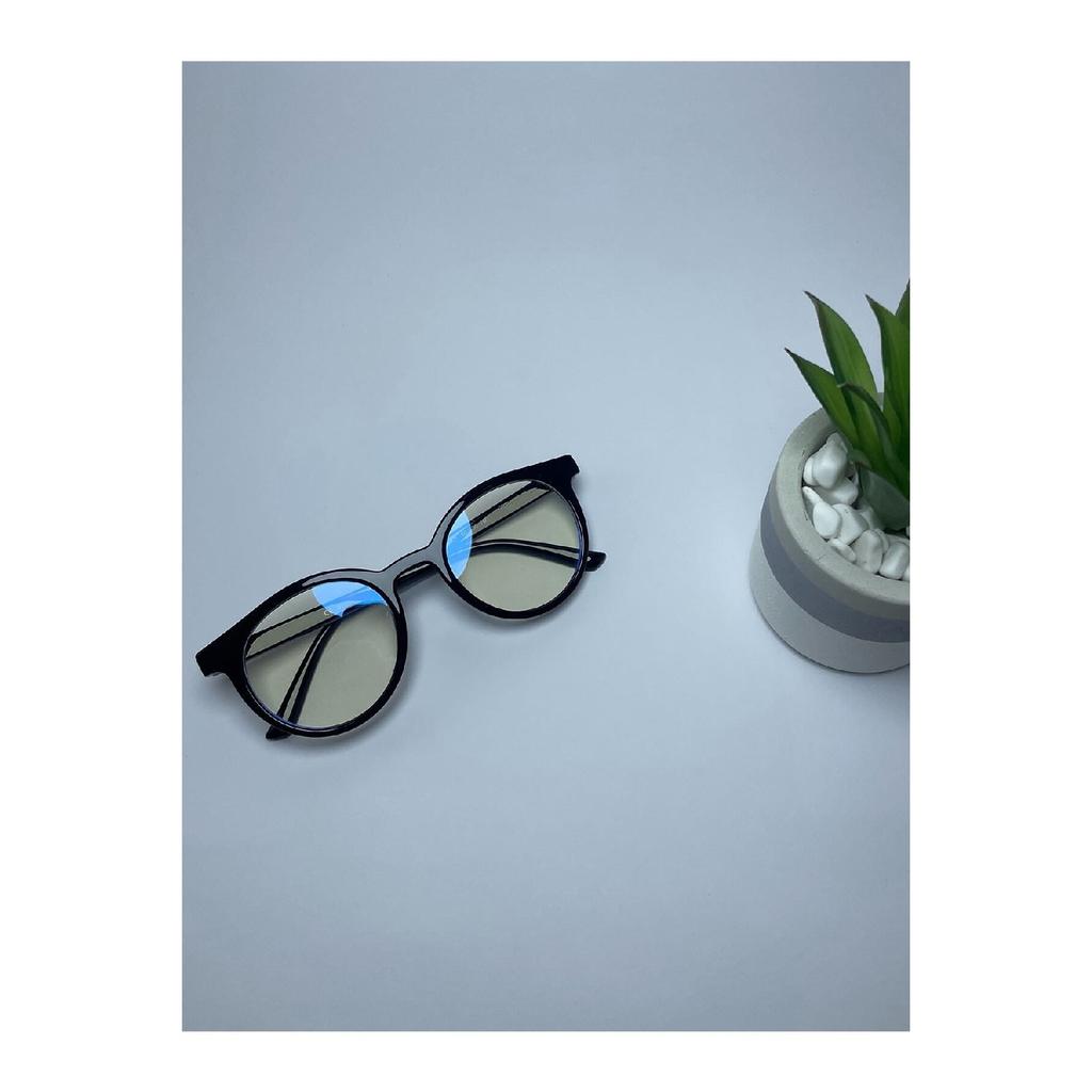 Vo026 Transparent Thick Round Unisex Clear Glass Blue Light Protective Glasses