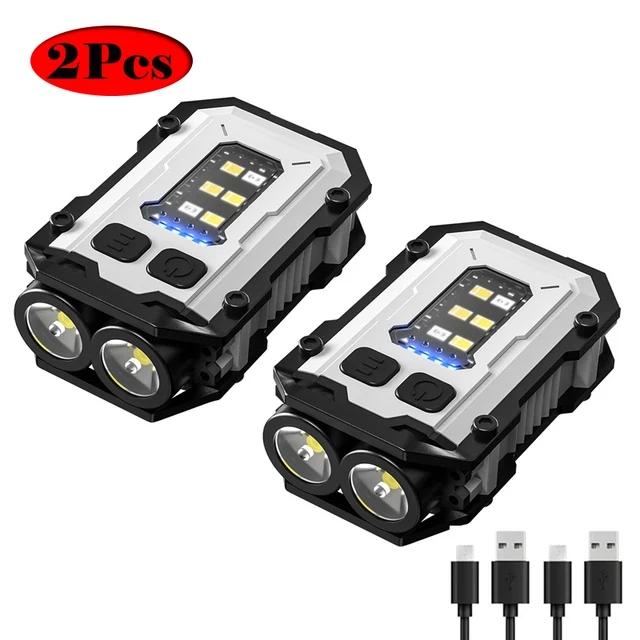 Mini Multifunctional EDC Keychain Flashlight USB Rechargeable LED Work Light With Pen Clip Tail Magnet Outdoor Emergency Torch