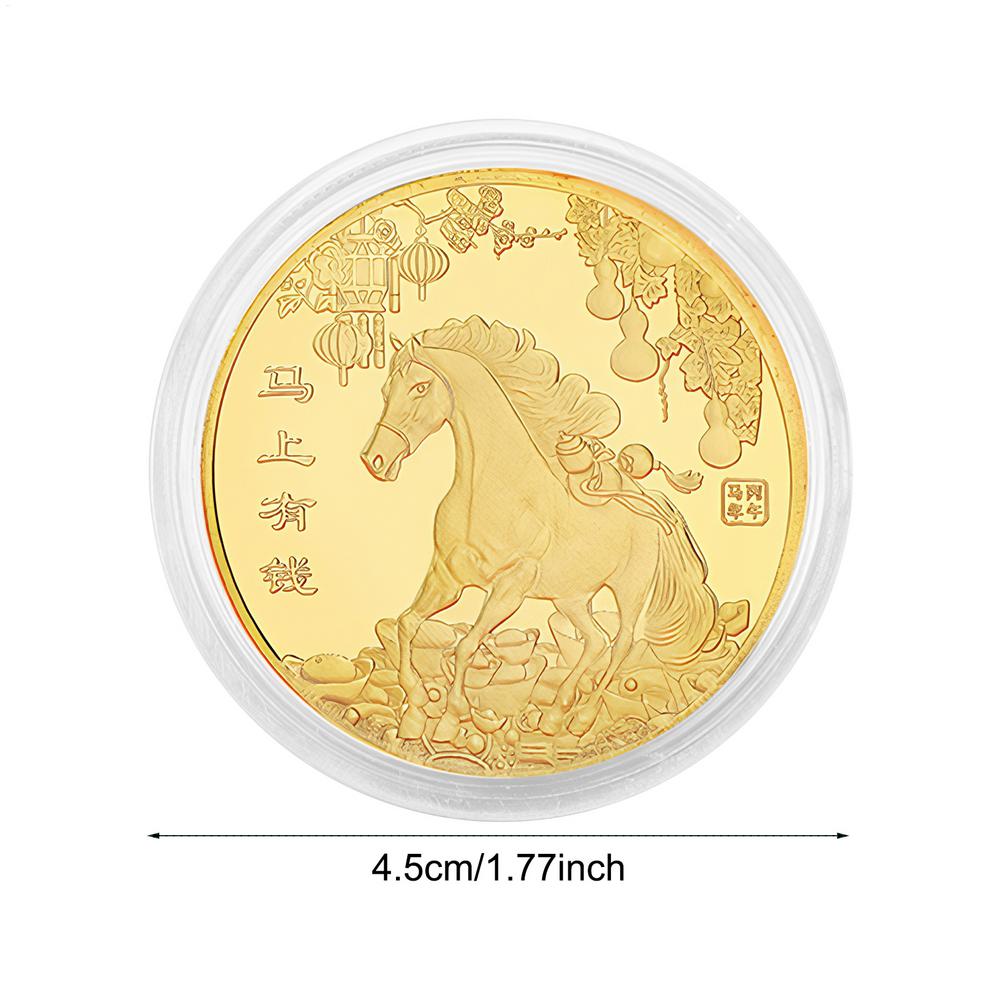 Commemorative Coin Horse Souvenir Collectible Tokens Embossed New Year Embossed Animal Auspicious Chinese Commemorative Coin