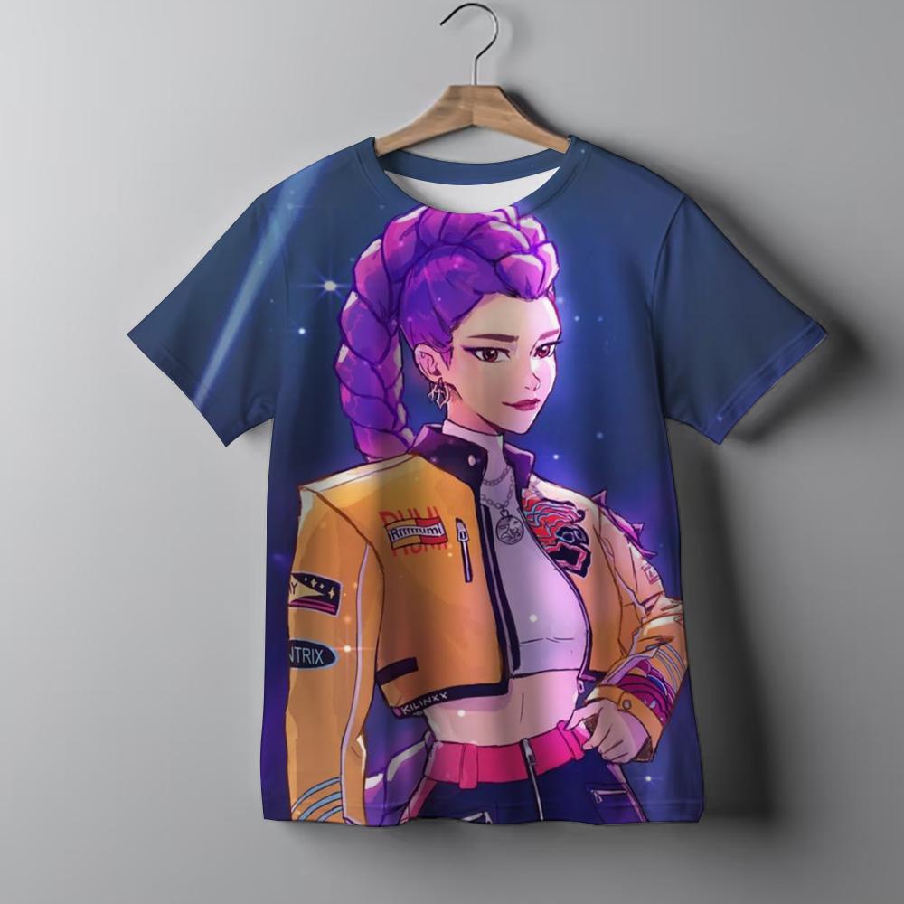 

Дитячий одяг KPop Мисливці на демонів Подарунки для фанатів Дитяча футболка Модні повсякденні топи 2025 Гарячий фільм М яка бавовняна дитяча футболка для дівчаток 160