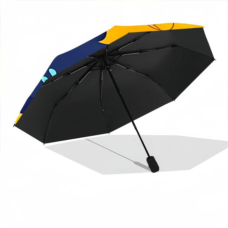 1pc Elephants, Pond Automatic Folding Umbrella - Compact 8-Rib Design, Durable Plastic & Iron, Lightweight for Outdoor Daily Use011