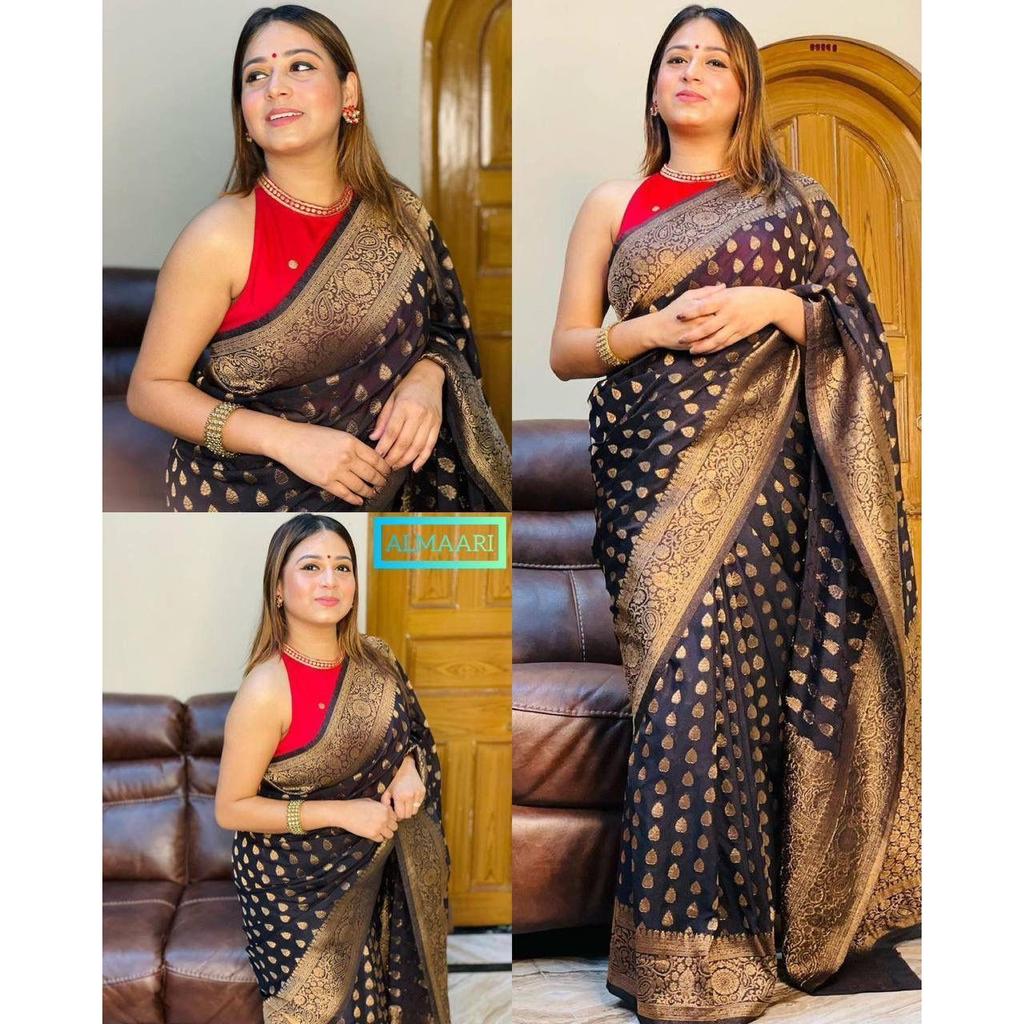 This Beautiful Saree Is Elegantly Decorated with Gorgeous Solid Jacquard Weave That Gives a Perfect Look To the Outfit.