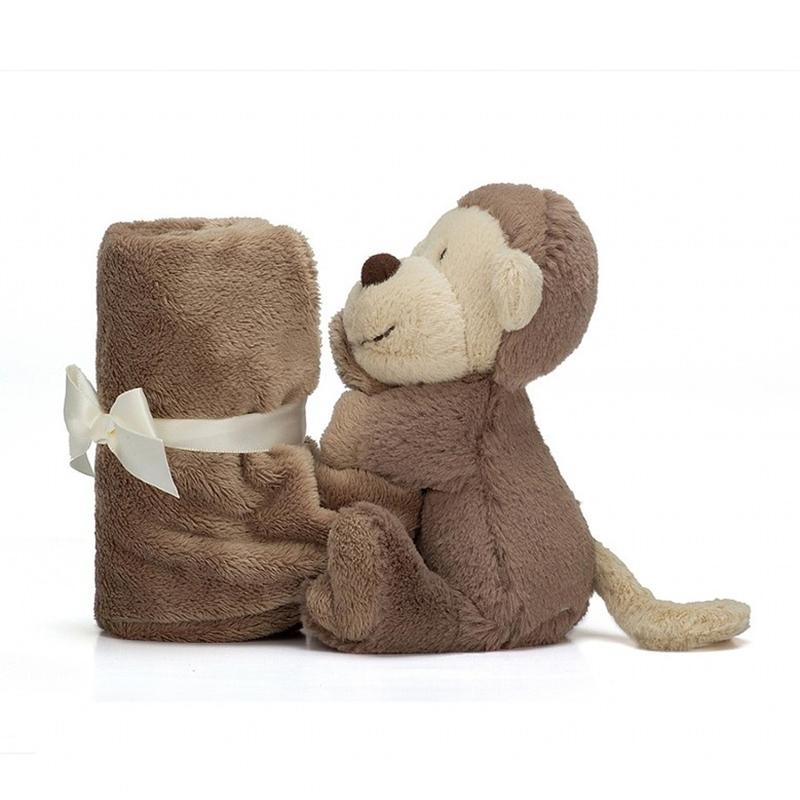 Jellycat Jungle Animal Shy Monkey Comfort Towel Doll Plush Doll Towel 34cm Height