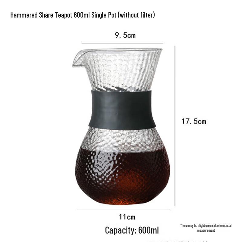 

Shàngqí 600ml Hammered Glass Pour-Over Coffee Server