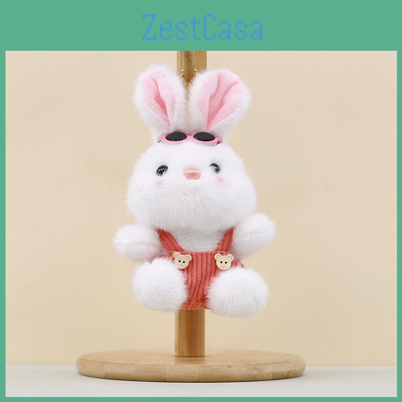 Pants Sunglasses Strap Rabbit Plush Keychain Animal Toy Cute Doll Bag Pendant