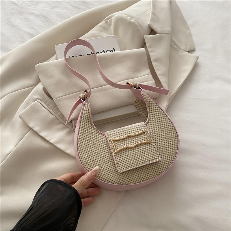 Simple and Fashionable Crescent Moon Bag Women's 2025 Popular New Summer Casual Foreign Style Ins Shoulder Armpit Bag Women's Bag