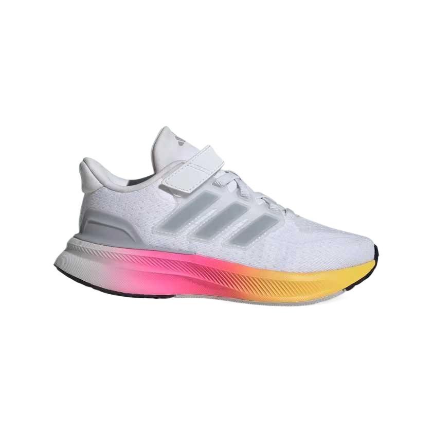 Adidas Ultrarun 5 C Weiß Lucid Pink Kinder Sneaker Wolkenweiß Halo-Silber Core-Schwarz IF4150