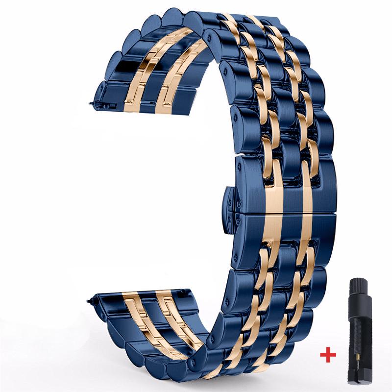22mm 20mm Band for Samsung Galaxy Watch 3 41 45mm 46mm 42mm Gear S3 Steel Strap Active2 40 44mm Metal Loop for Amazfit BIP 2 GTR
