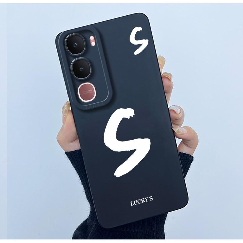 For Vivo Y21d Case Cover Lucky Initial Letter Silicone Soft Matte Phone Bumper for Vivo Y21d Y 21d VivoY21d 4G 5G 2025 Casing