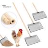 Large Chicken Poop Scooper Stainless Steel Chicken Coop Cleaning Shovel with Wooden Handle 3-in-1 Litter Scoop for Chicken Coop Accessories