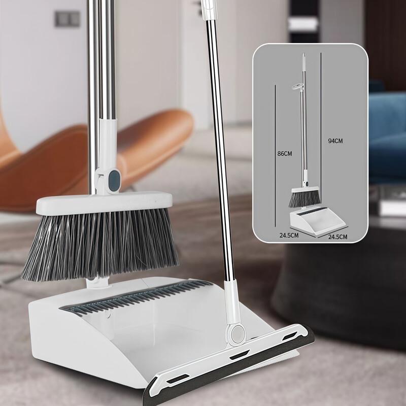 Jiemengzhe Folding Orange Broom & Dustpan Set