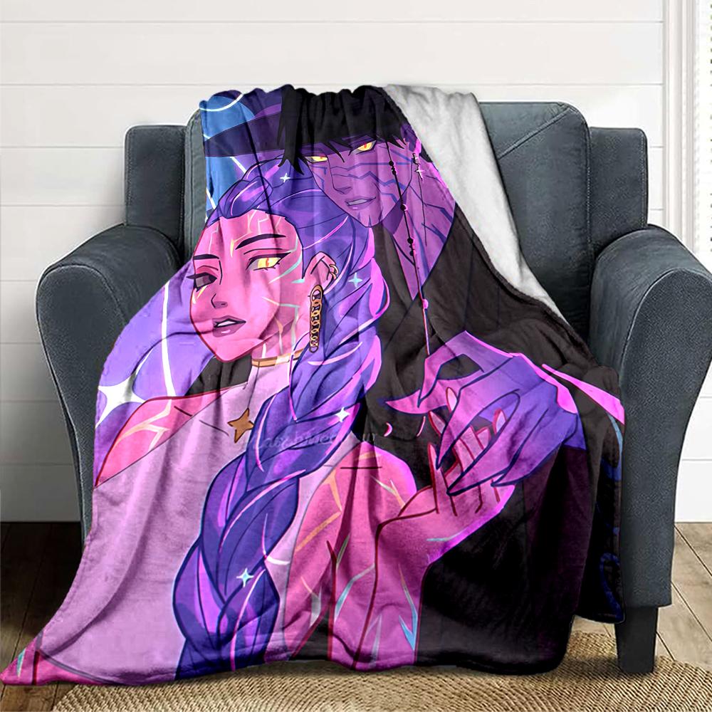 1Pc Purple Hair Hunter Blanket For Couch Bed Plush Cozy Fuzzy Blanket Super Soft Warm Blankets For Fall And Winter 0918206