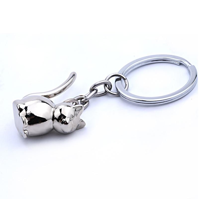 3D Cat Keychain Cute Key Ring Women Kitten Holder Men Car Accessories