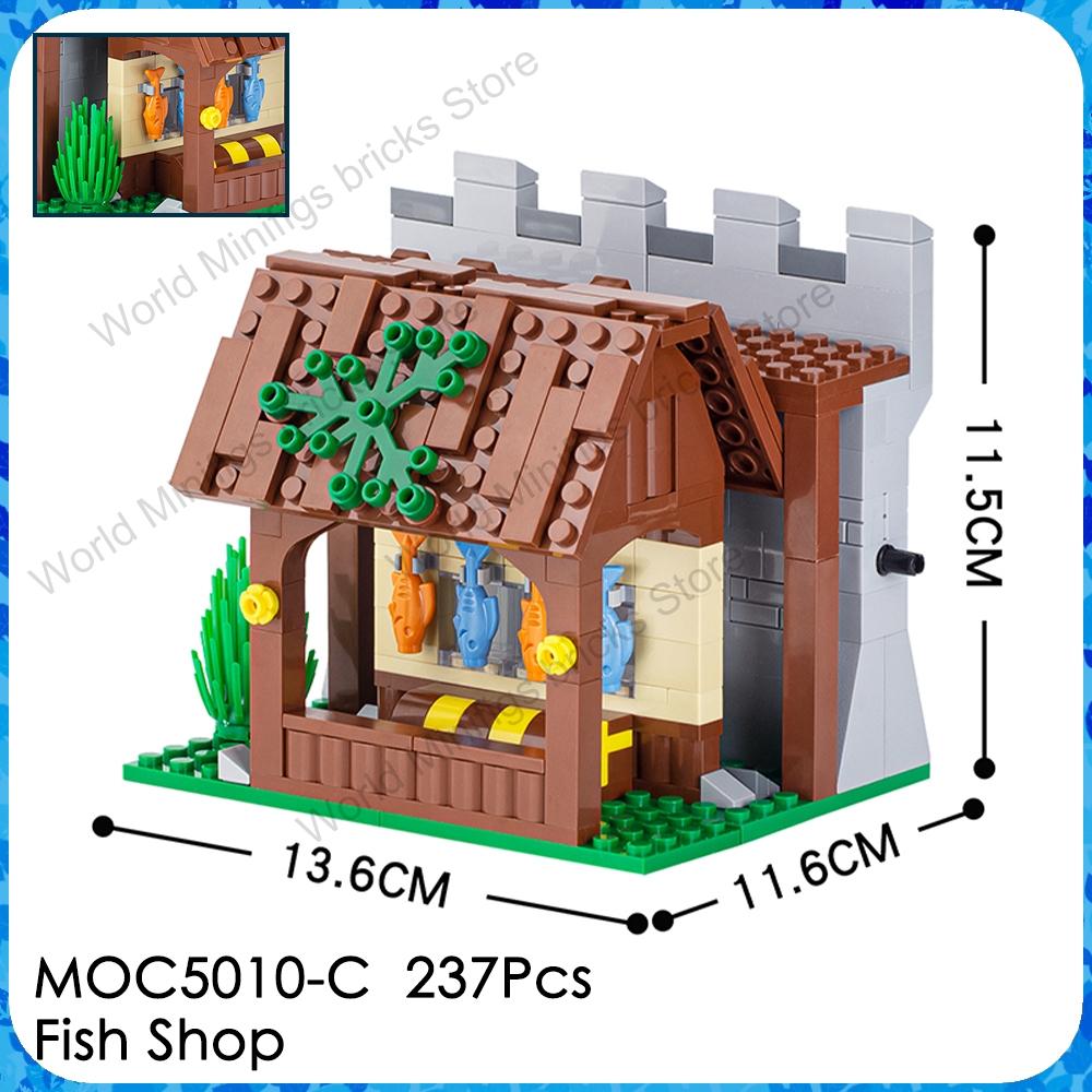 MOOXI MOC Medieval Military Castle Bricks Gate Wall Catapult Ship Building Blocks Set Assembly Toys For Children Adults DIY Gift