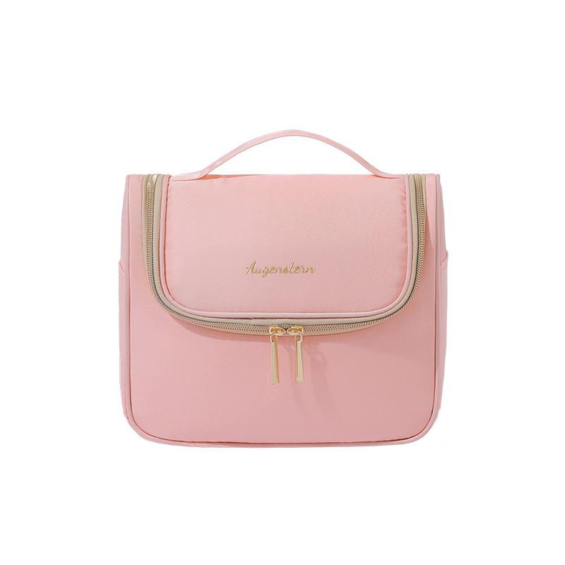 

Handheld Makeup Bag Large Capacity Travel Cosmetic Organizer With Sealing For Outdoor Use рожевий