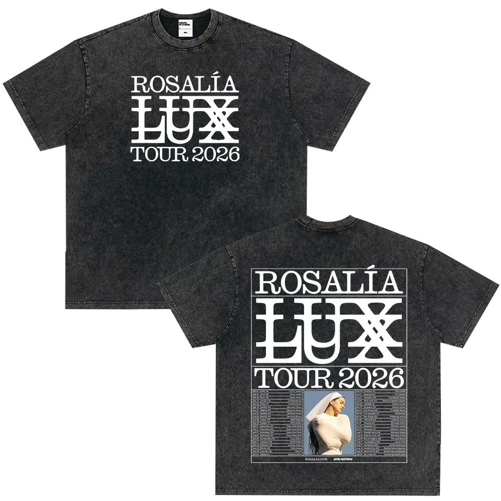 Vintage Gewaschenes Singer Rosala LUX Album Grafik T-Shirt Herren Damen Mode Kleidung T-Shirt Lässig Hiphop Übergroße T-Shirts