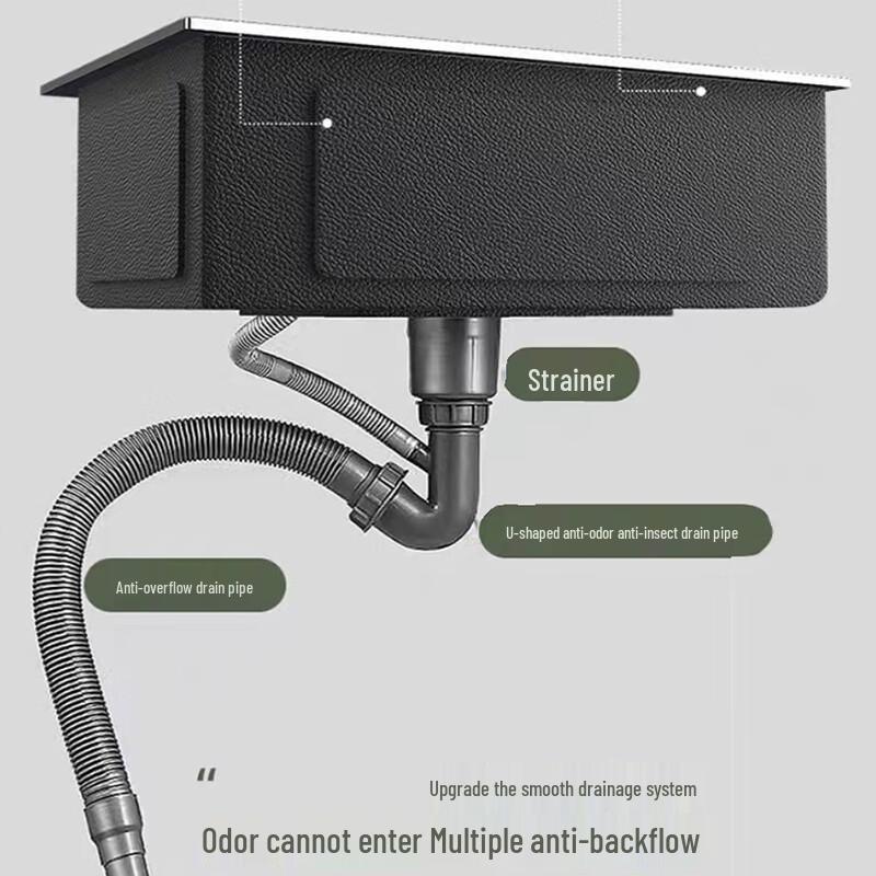 Huijia Brushed Single Bowl Kitchen Sink with Pull-Out Faucet