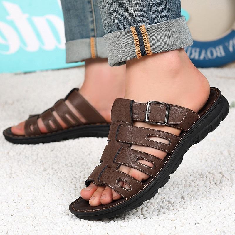 Fashion Trend New Men Gladiator Sandals Summer High Quality Non-slip Wear Resistant Slippers Breathable Beach Shoes Casual Walking Shoes