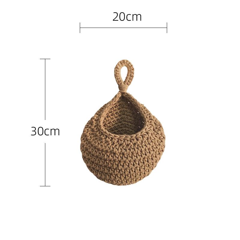 Crochet Fruit Mesh Bag Home Decoration Wall Hanging Cotton Rope Woven Mesh Bag Living Room Wall Display Handmade Woven Crafts